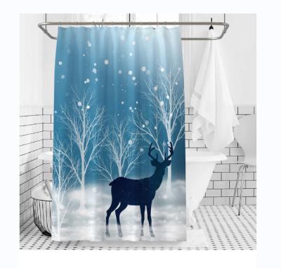 China Viable Swan Lake at Sunset 3d Printed Hookless Shower Curtain for sale