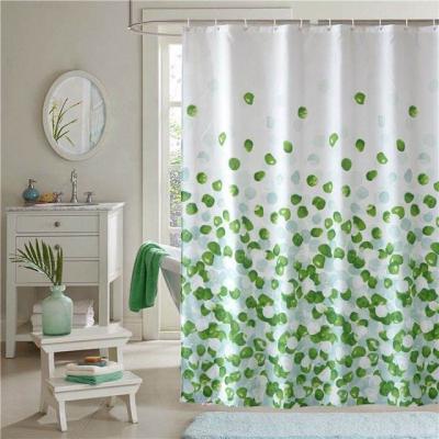 China Stock Sustainable Items Colorful Printed Anti Rust Fabric With 12 Metal Grommets Rust-Resistant Shower Curtain for sale