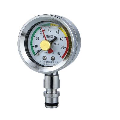 중국 BZY60 60mm Small Memory Double Needle Mine Pressure Gauge Pressure Meter Case Stainless Iron Oil Pressure Gauge 판매용