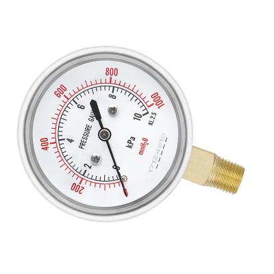 China 2.5 Inch NPT1/4 Gas Capsule Pressure Gauge with 0-60mbar/kpa Range from Zhejiang en venta