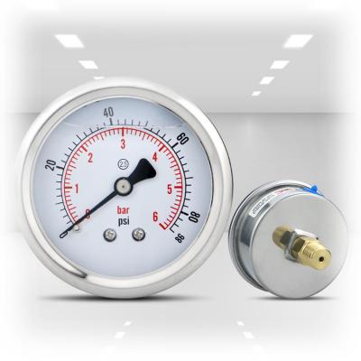 China Liquid Pressure Gauge Customized Support OEM 2.5% Precision Axial Fuel Oil Pressure Meter for sale