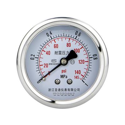 China M14*1.5 Copper Joint Double Scale Manometer Pressure Tester 2.5% Glycerol Filled Gauge for sale