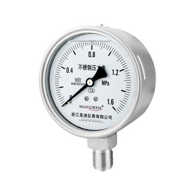 China PT Thread Oil-Filled Shockproof Pressure Gauge Tester 304ss M20*1.5 Water Pressure Meter for sale