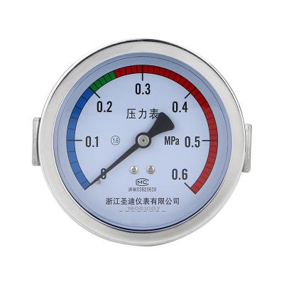 China Y100ZK 100mm Clamp Type Gas Manometer Pressure Gauge 60mpa Axial Fuel Pressure Gauge for sale