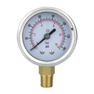 China Stainless Steel Hydraulic Pressure Gauge Manometer for Air and CO2 Pressure Measurement for sale