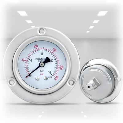 China Y60ZTBF Hydraulic Pressure Gauge for Water Fuel Air and Oil 60mm Stainless Steel for sale