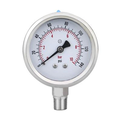 China Corrosion Resistant 60mm1 Pressure Gauge with 1/4 Thread Connection and High Temperature for sale