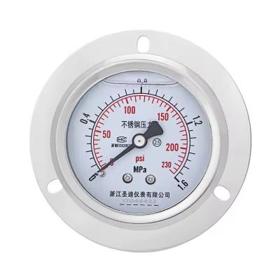 China 1.6mpa Shock-Proof Axial Flange Edge 60mm Manometer 2.5% Precise Pressure Meter Gauge for sale