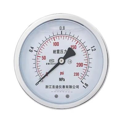 China Customized Logo Glycerine Filled Pressure Gauge for Air Oil Water Co2 Gas in Zhejiang for sale