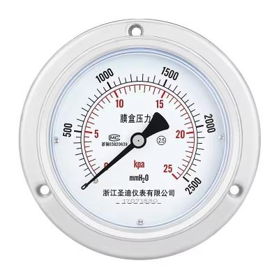 China 4 Inches Panel Axial Capsule Air Pressure Gauge for Mechanical Gas Pressure Measurement for sale