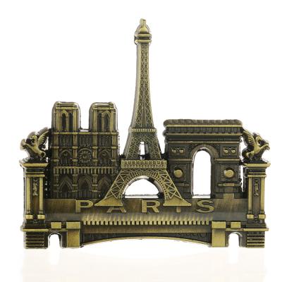 China Shape French Moving Gifts Eiffel Tower Metal Fridge Magnet For Souvenirs for sale