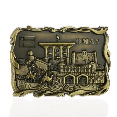 China Shape 3D Zinc Alloy Oman Fridge Magnet In Monument Shape For Tourist Souvenir for sale