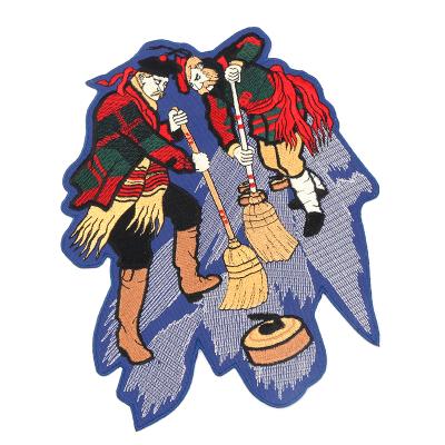 China new 3D computer embroidery designs custom self adhesive cheap clothing patch embroidery patch for sale