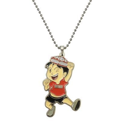 China CLASSIC Custom Character Design Popular Soft Hard Enamel Pendant With Ball Chain for sale