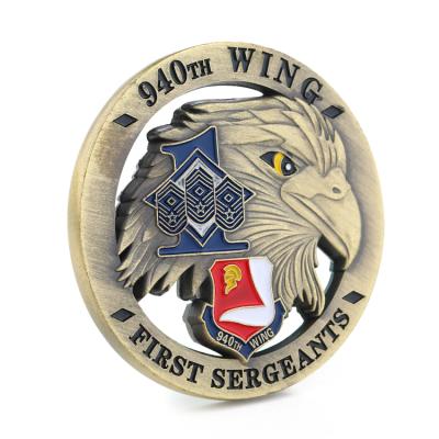 China USA 3D Embossed Hollow Eagle Coin American First Sergeants Hollow Eagle Souvenir Coin for sale