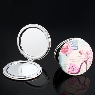 China Pocket Mirror Goods Hot Sales Custom Logo Pu Leather Compact Cosmetic Mirror for sale