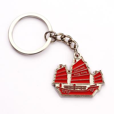 China Promotion Gift Exquisite Custom Design Silver Plated Sailing Boat Hot Selling High Quality Key Chain for sale