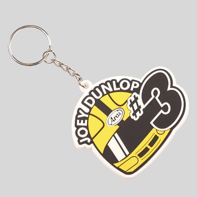 China Customized promotion souvenir good quality Joey Dunlop motorcycle helmet designn PVC key chain for sale