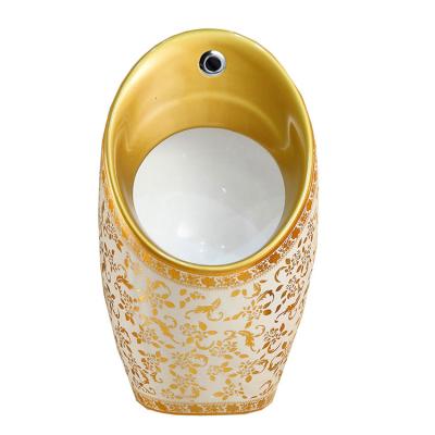 China Sanitary Sensor Urinal Chaozhou Ware Wc Urinal Wall Hung Design Toilet Flush Gold Color Urinal With Sensor Device for sale