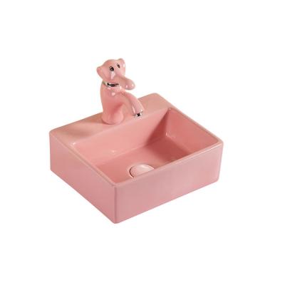 China Hot New Design Cheap Bathroom China Alibaba Color Ceramic Kids Ceramic Washbasin Small Size Basin For Baby for sale