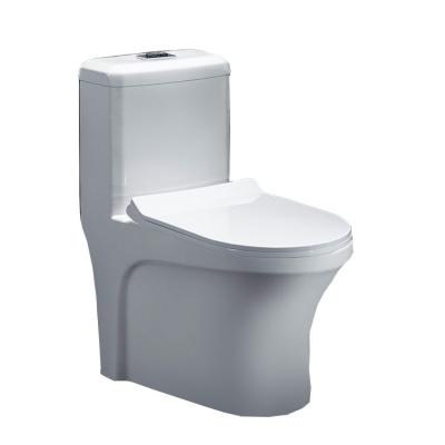 China Modern automatic operation design for hotel toilet public ceramic sanitary ware toilet bowl one-piece vitreous mark for sale