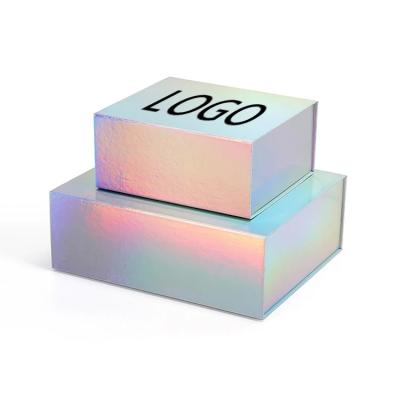 China Promotional oem magnetic hair extension wig box lash gift holographic shipping paper box for sale