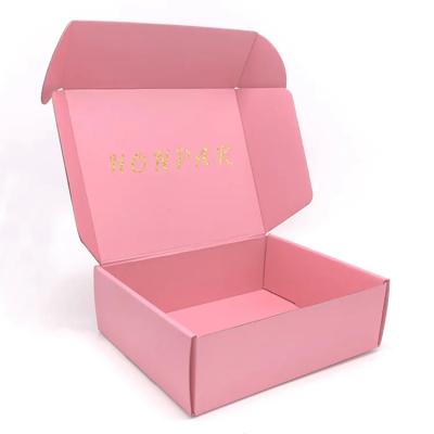 China Custom Logo Printed Pink Corrugated Box Packaging Clothing Underwear Mailer Boxes for sale