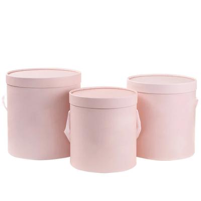 China Design luxury flower gift paper pink round flower gift packaging box wholesale paper box luxury rose box packaging for bouquet for sale