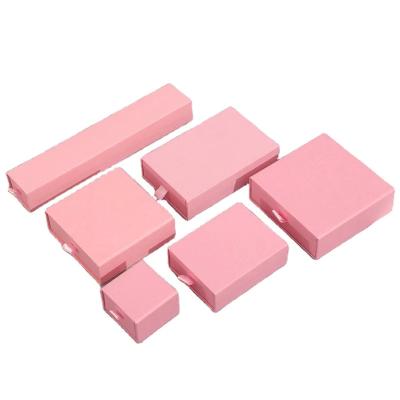 China Customised Cardboard Slide Drawer Necklace Ring Small Pink Small Drawer Jewelry Box for Packaging for sale