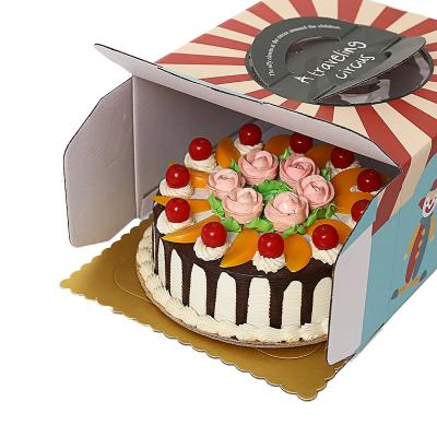 China fancy cake packaging box bakery birthday cake packaging box with window for sale