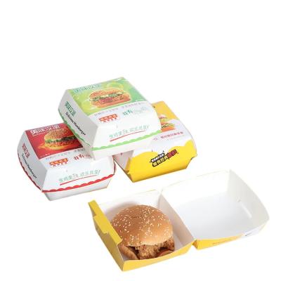 China Burger sandwich verpakkingsdoos aangepaste burgerdoos met logo voedseldozen takeaway verpakking Te koop