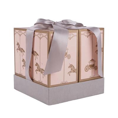 China Pink Luxury Custom Cardboard Perfume Packaging Sweet Girls' Gift Paper Box for sale