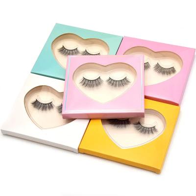 China Wholesale Custom Design Pink Boxes Private Label Empty Paper Heart Mink Lash Box for sale