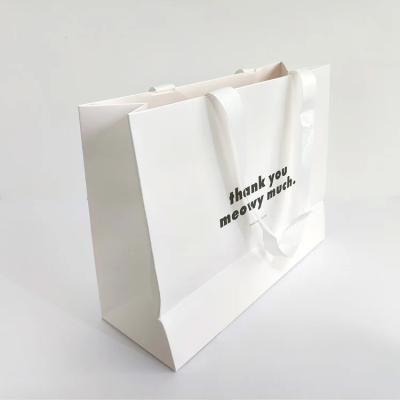 China Wholesale custom printed luxury clothing retail boutique thank you gift bag white paper bags for small business custom for sale