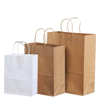 China Custom take out fast food kraft paper bag delivery packaging food grade brown kraft food paper bags for sale