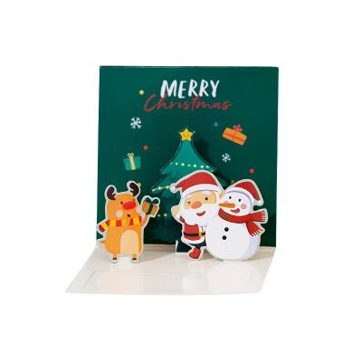 China 2022 ins happy birthday greeting cards blessing small custom handwritten 3d  pop up christmas cards for sale