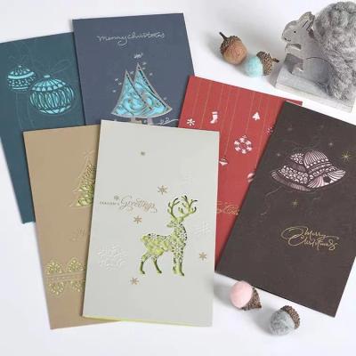 China Luxury merry holiday christmas thank you gift note cards set diy greeting card custom printing for sale