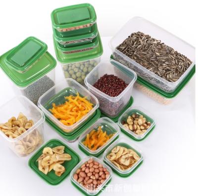 China Freshness Preservation 17 Pcs Per Container 4*180ML+3*190ML+2*350ML+2*650ML+2*1170ML+2*1900ML+2*2060ML Different Sizes Fruit PP Set Food Storage Box for sale