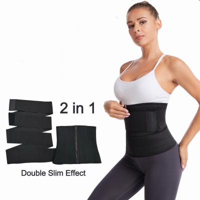 China Wholesale Belly Waist Trimmer 2 In 1 Free Adjustable Lightweight Breathable Waist Corset Belt With Elastic Wrap And Mail Surgical Use for sale