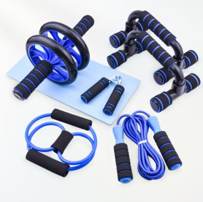 China 2021 eco-friendly new core exercise ab wheel abdominal roller set pullers jump rope and knee pad for abs for sale