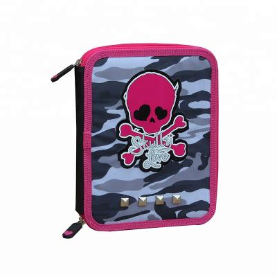 China Cheap Cute Pencil Bag Custom Camouflage Kids Pencil Frame Filter With Double Zipper for sale