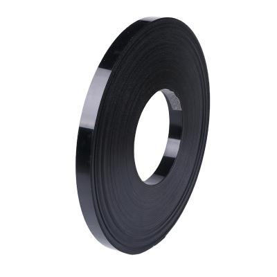 China Manual Wrapping Black Painted Steel Strapping Band Oscillated Wound Black Waxed Metal Strapping for sale