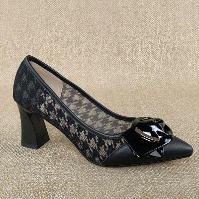 China N032 Universe Women Lightweight Nylon Pumps High Heeled Genuine Leather Elegant Shoes Wholesale for sale