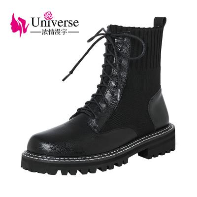 China Thick-Unique Genuine Leather Med Heel Women Winter Fashion Breathable Ankle Boots K201 for sale