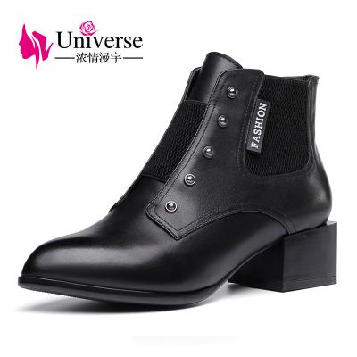 China 2018 Winter Genuine Leather Flat Women's Platform Snow Boots E190 Heel Boots Ankle Boots for sale