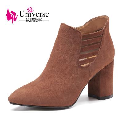 China G270 Ankle Boots Camel / Black Girls High Heels Boots Women Shoes for sale