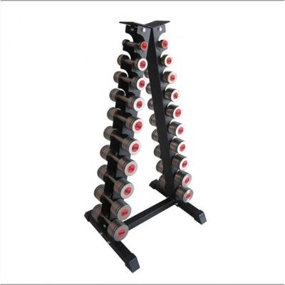 China Commercial Cafe Gym Equipment Dumbbell Triangular Rack 1-10kg Pairs Dumbbell Rack for sale