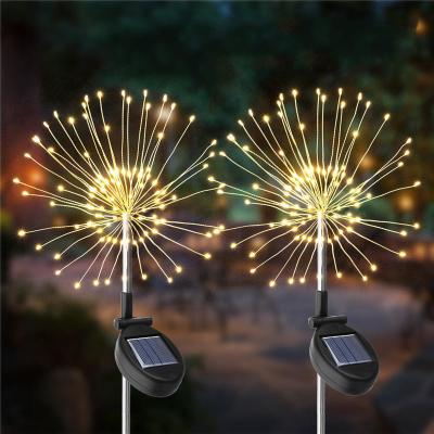 China Luz solar lampara decoration outdoor fireworks style solar christmas lights led string wholesale for garden yard for sale