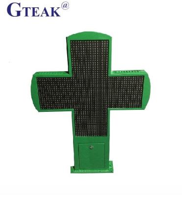 China Double sided Customized outdoor led pharmacy cross sign,cross light display for the shop for sale