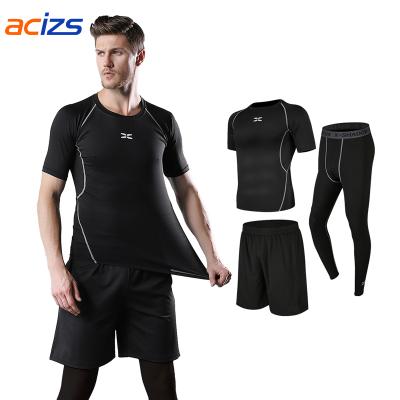 China Wholesale Men's Breathable Fitness Clothing Gym Tights Running Suits Soft Training Sportswear for sale